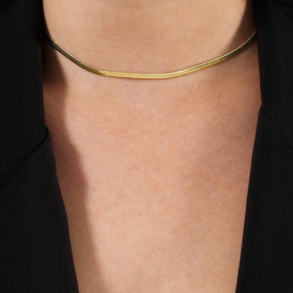 Colar Dourado Chocker de Fita - Imagem 2
