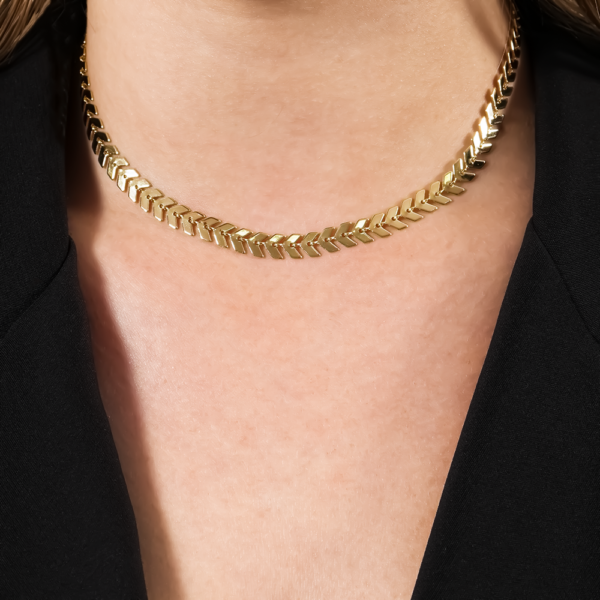 Colar Dourado Chocker de Seta - Imagem 2
