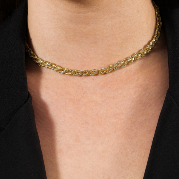 Colar Dourado Chocker Trançada - Imagem 2
