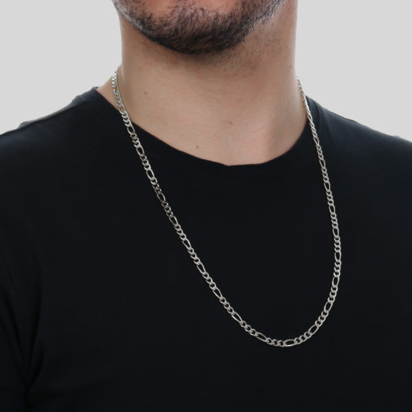 Corrente Prateada Masculina Elo 3 por 1 - Imagem 2