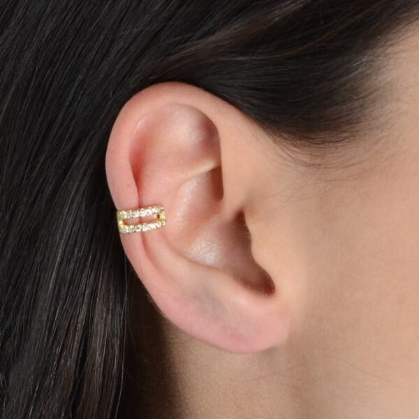 Piercing Dourado de Pressão com 14 Pedras de Zircônia - Imagem 2
