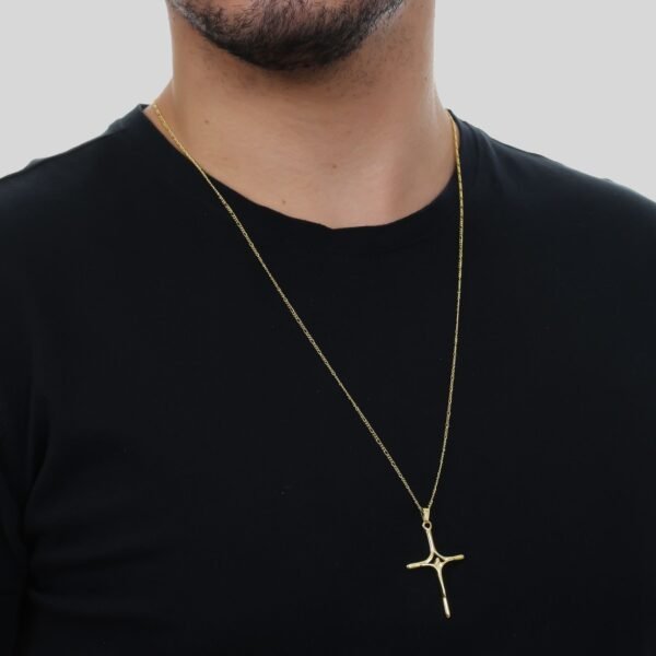 Pingente Dourado Crucifixo - Imagem 2