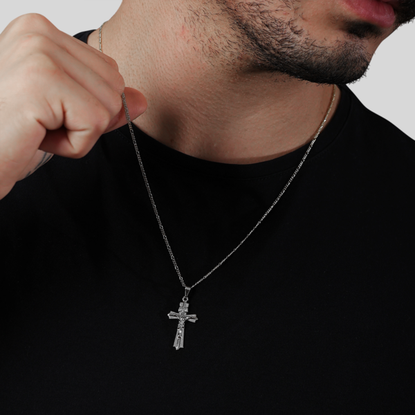 Pingente Prateado Crucifixo - Imagem 2