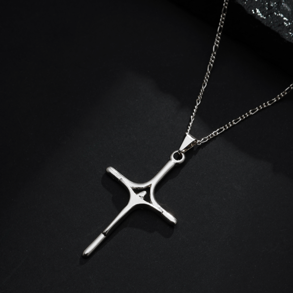 Pingente Prateado Crucifixo - Imagem 3