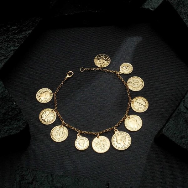 Pulseira Dourada de Moedas Antigas - Imagem 3