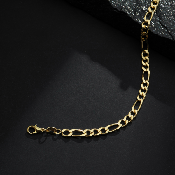 Pulseira Dourada Masculina Elo 3 por 1 - Imagem 3