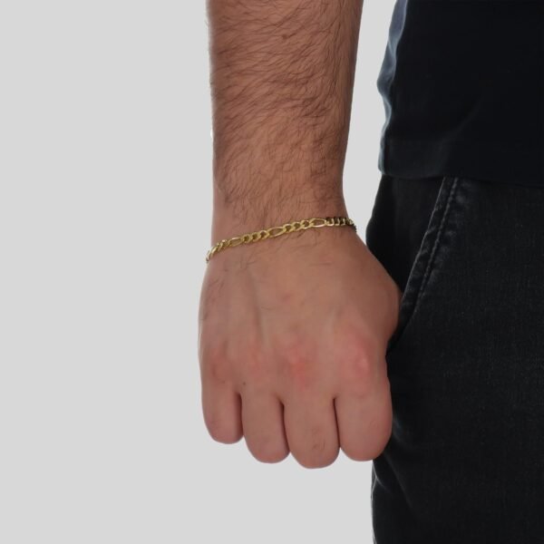 Pulseira Dourada Masculina Elo 3 por 1 - Imagem 2