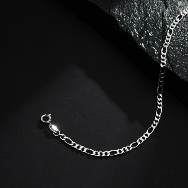 Pulseira Prateada Masculina Elo 3 por 1 - Imagem 3