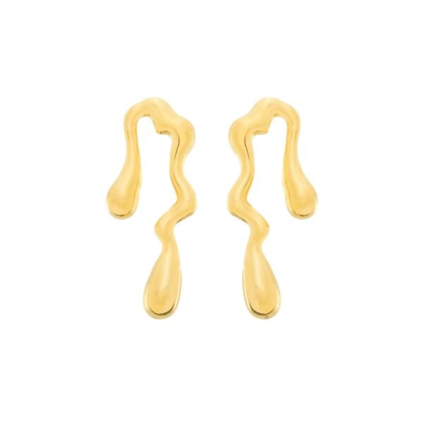 Brinco Dourado Orgânico de Gota