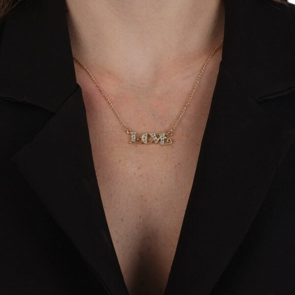 Colar Dourado Love com Zircônia - Imagem 2